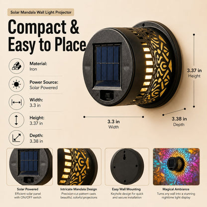 Solar Mandala Wall Light | Outdoor Garden Fence Projector Lamp 🪐🌌