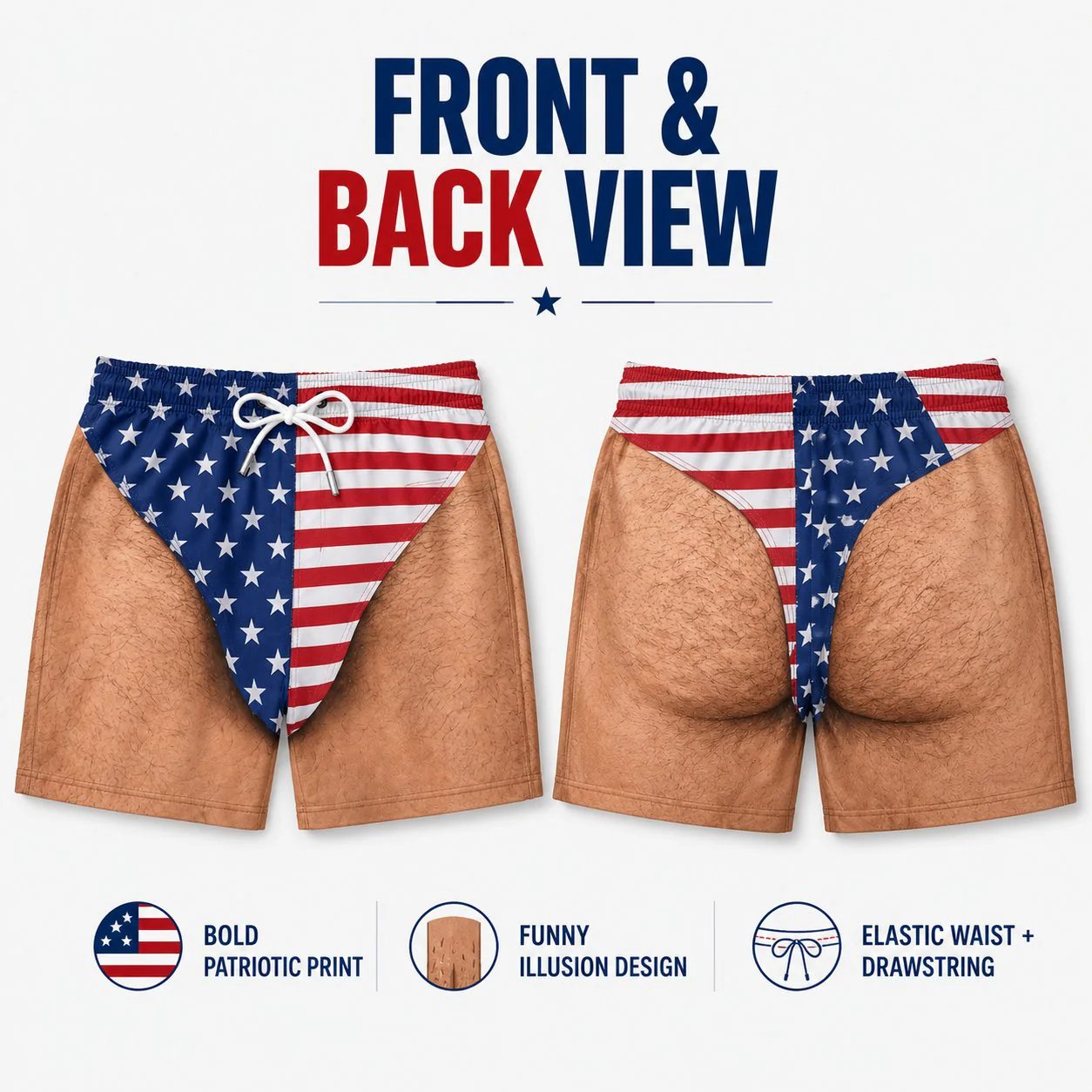 🇺🇸 Funny Patriotic Men’s Swim Trunks – Freedom & Chill Summer Beach Shorts 🏖️ (📦Buy 2 Free Shipping)
