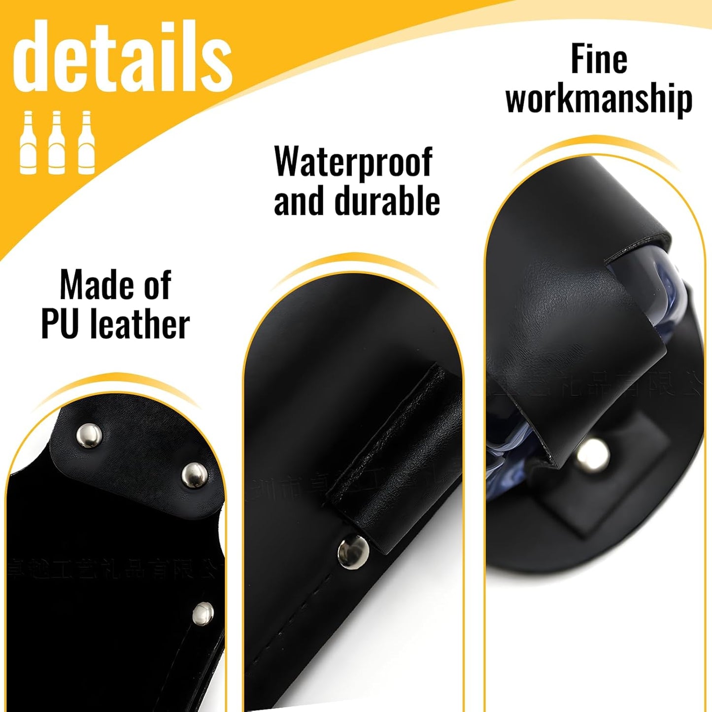 3 Pcs Waist-Mounted Leather Beer Holster