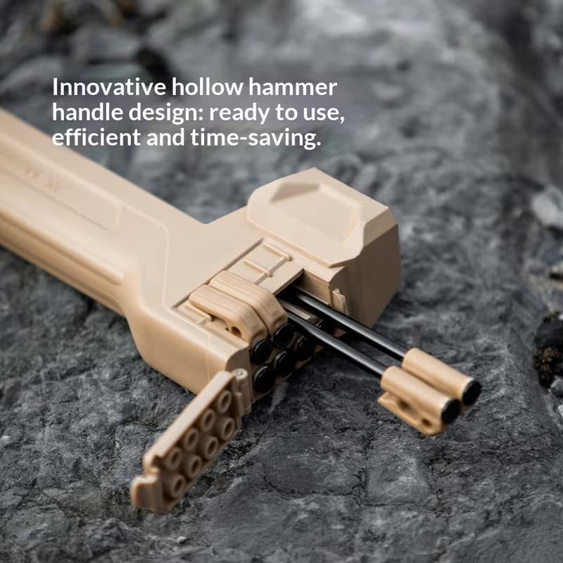 ⛺ Multifunctional Camping Hammer with Built-In Stake Storage