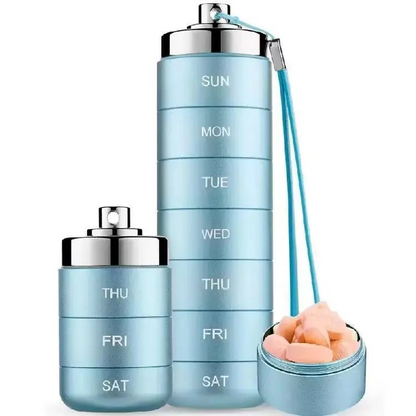 💊Portable Metal Pill Organizer – 7-Day Medicine, Vitamin & Supplement Holder
