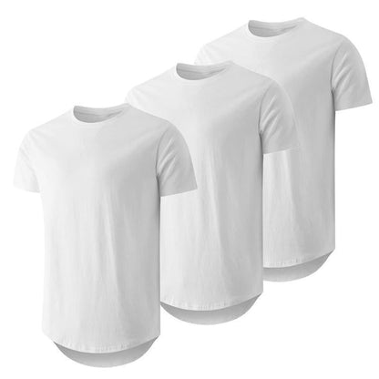 🔥Summer Flash Sale 50% OFF - Mens 3 Pack Cotton Hipster Hip Hop Longline Crewneck T-Shirt