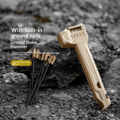 ⛺ Multifunctional Camping Hammer with Built-In Stake Storage