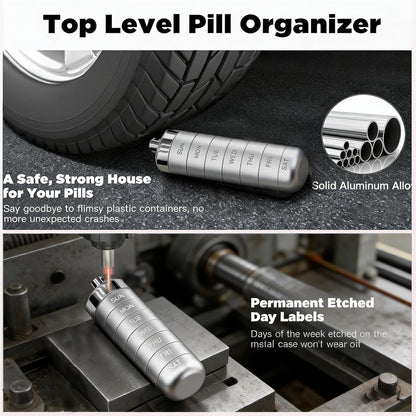 💊Portable Metal Pill Organizer – 7-Day Medicine, Vitamin & Supplement Holder